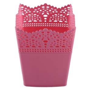 Dekoration Vase Aus Plastik Pink Viereck 1 Stück